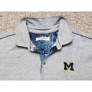 Tommy Bahama Island Zone Michigan Polo Shirt Men's XL Pima Cotton Blend Gray